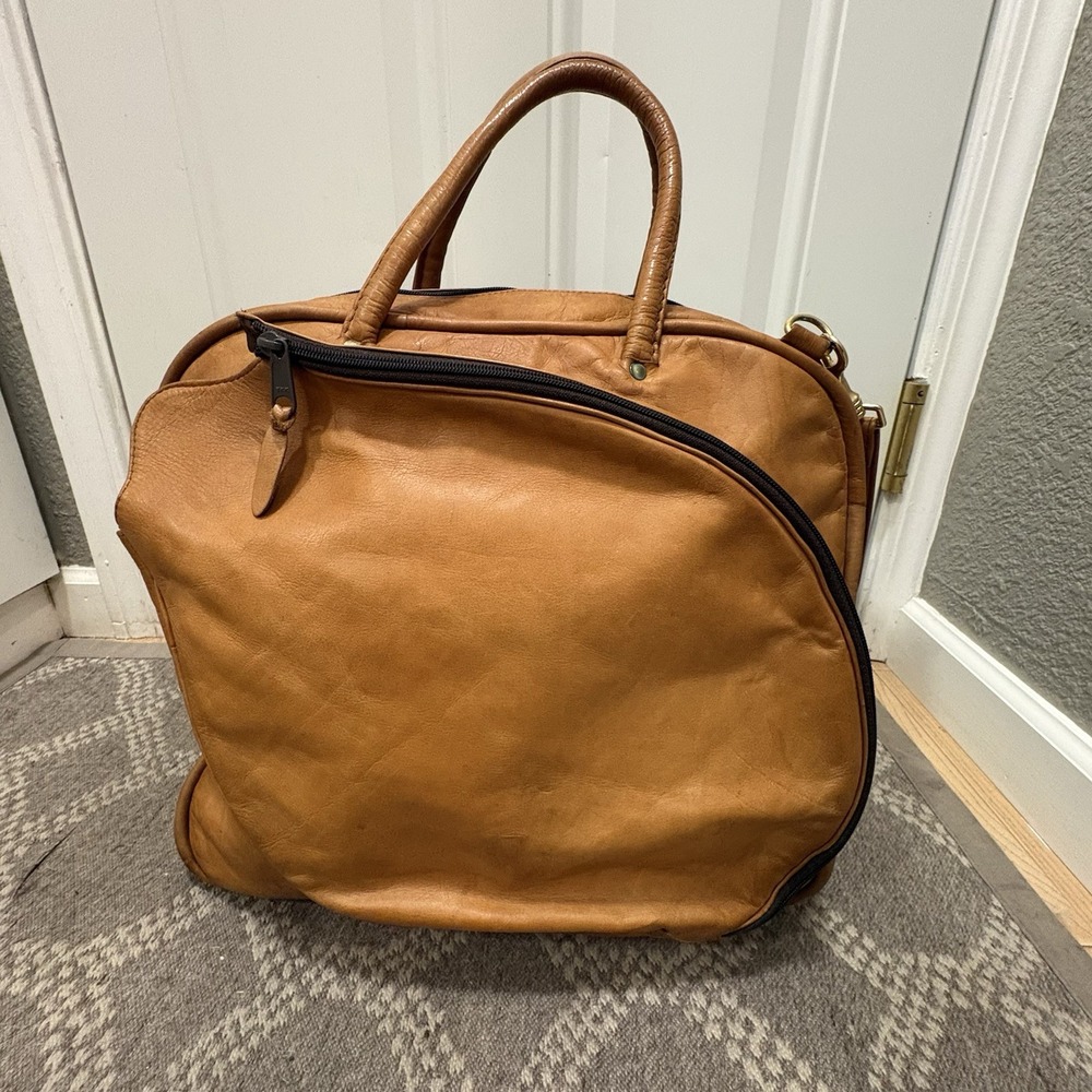 VTG 70s Racquet Tennis Soft Leather Shoulder Bag Colombia